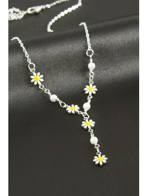 Papatya Mineli Inci Y Kolye