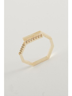 Köşeli Taşlı Yüzük