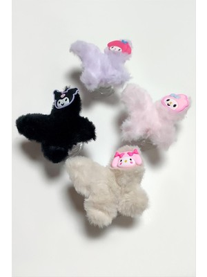 Karışık Kelebek Tüylü Renkli Mandal Toka 8 cm