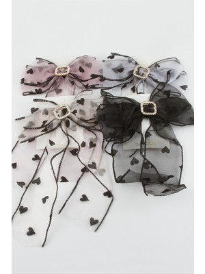 Kalp Fiyong Taşlı Otomatik Toka 25 cm