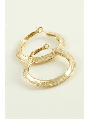 Noktalı Halka Küpe 4 cm