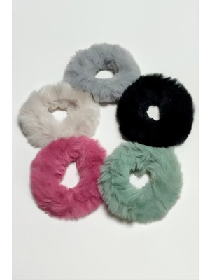 Tüylü Renkli Lastikli Toka 1 Adet