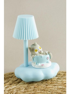 Kedi Abajur Işıklı Masa Lambası