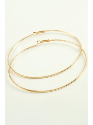 Ezme Çizgili Metal Halka Küpe 8-9-10 cm