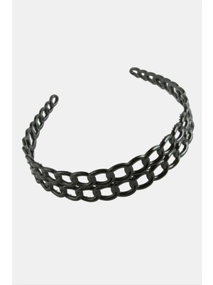 Zincir Desenli Siyah Renkli Taç