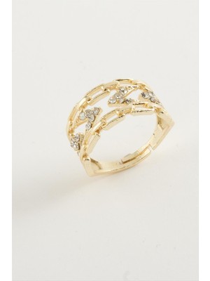 Zincir Şekilli Zirkon Taşlı Yüzük