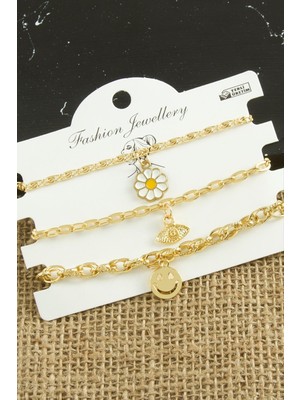 3 Adet Papatya Trend Zincir Bileklik