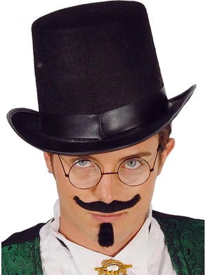 Yetişkinler Için Siyah Renk Ringmaster Sihirbaz Şapkası Silindir Şapka (Hk-Work-Place)