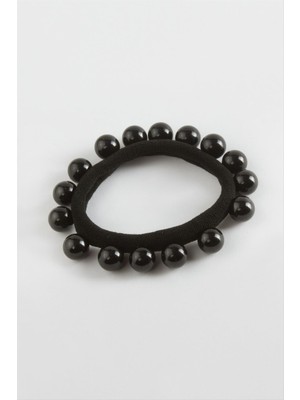 Siyah Renkli Boncuklu Havlu Toka 1 Adet