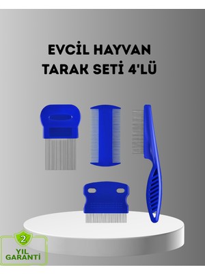 Verto 4’lü Kedi Köpek Tüy Temizleme Seti – Paslanmaz Çelik,ergonomik ve Uzun Ömürlü