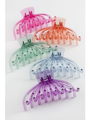 Oval Şeffaf Renkli Mandal Toka 11 cm