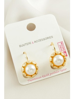 Çiçek Inci Metal Küpe