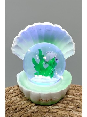 Balık Istiridye Işıklı Kar Küresi Orta