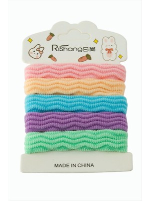 Zikzak Çizgili Havlu Lastikli Toka 5 Adet