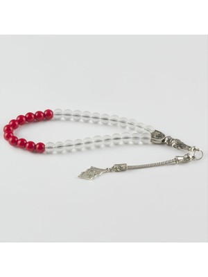 Mercan-Buzlu Kuvars Doğaltaş Tesbih 8 mm