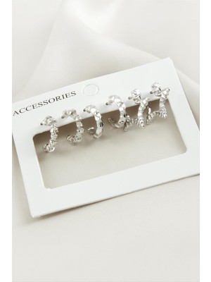 6 Adet Yıldız Halka Küpe