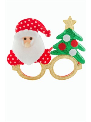 Noel Baba Çam Ağacı Simli Yılbaşı Gözlük