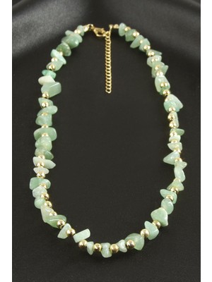 Yeşim Kırık Doğaltaş Kolye