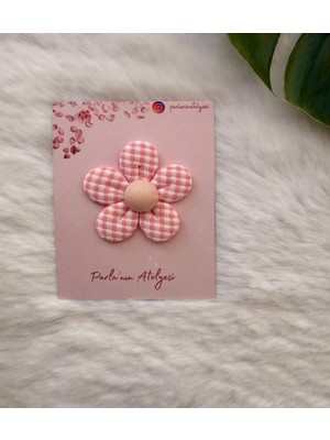 Parla'nın Atölyesi 0-3 Yaş Az Saçlı ve Saçsız Bebek Tokası Pembe Çiçek