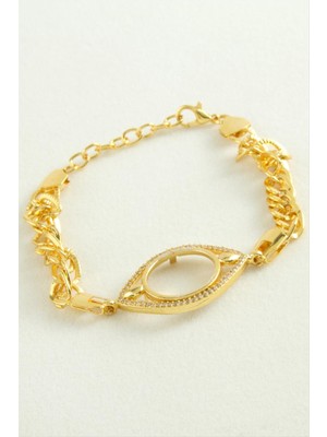 Çeyrek Altın Koyulabilir Taşlı Bileklik