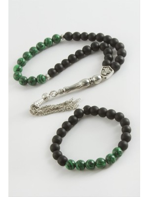 Malahit-Onix Tesbih Bileklik Set 8 mm