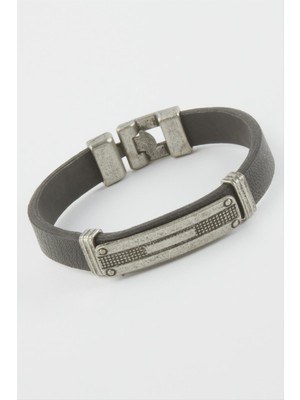 Dikdörtgen Suni Deri Bileklik