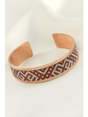 Labirent Kalın Bakır Kelepçe Bileklik