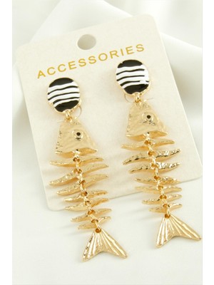 Kılçık Mineli Metal Küpe