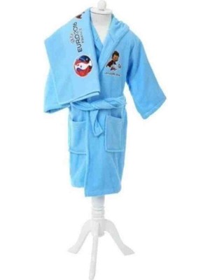 Özdilek EURO2016 Maskod Kapüşonlu Çocuk Bornozu Mavi