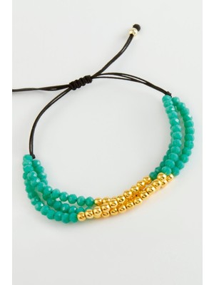 Top Metal Üçlü Kristal Bileklik