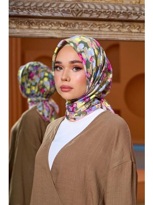 İpekhan Marrakech Koleksiyon Soft Eşarp Yosun Yeşili Lavanta 1200-07