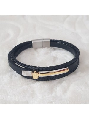 Canka Çelik Deri Erkek Bileklik