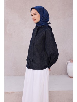 Belli Twill Ipek Eşarp - 4209-53 Lacivert