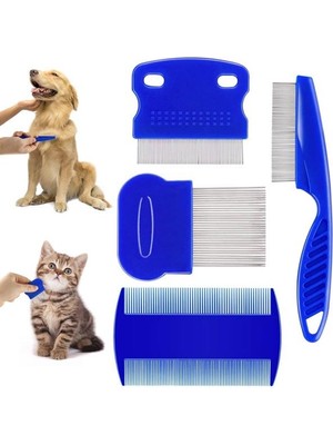 Verto 4'lü Bit Evcil Hayvan Tarak Seti Kedi Köpek Bit Tarak Seti Pire Tarağı