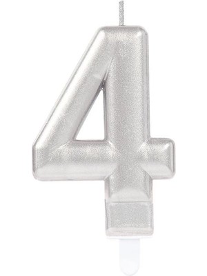 4 Rakam Mum Gümüş Renk (Store-Mania)