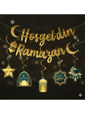 Hoşgeldin Ya Şehri Ramazan Süsleri LED Işıklı 3 Lü Set
