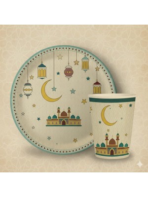 Hoşgeldin Ramazan 8 li Tabak Bardak Seti