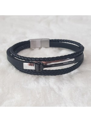Canka Çelik Deri Erkek Bileklik
