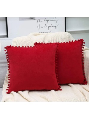 2'li Ponponlu Kırlent Kılıf Seti 40X 40