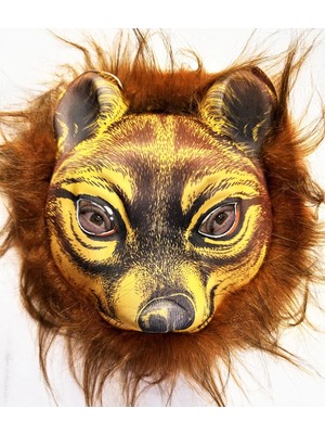 Kahverengi Saçlı Kaplan Aslan Leopar Maskesi Mega Peluş 32 No (Store-Mania)