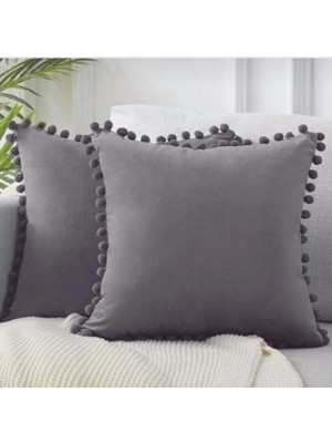 2'li Ponponlu Kırlent Kılıf Seti 40 x 40