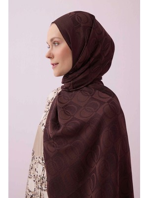 Imannoor Dama Desen Kahve Naia Pamuk Şal 70X200