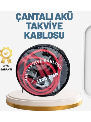 Verto 1200A Güçlü Akü Takviye Kablosu 2m Büyük Maşalı Acil Yardım