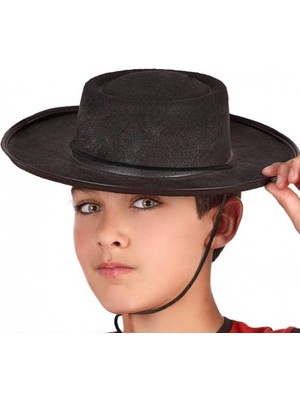 Siyah Renk Keçe Flamenko Şapkası Çocuk Boy (Store-Mania)