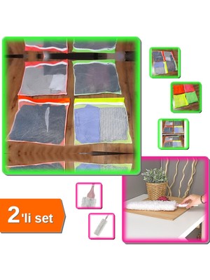 Hereveoyuncak 4 Adet 4 Renk Fermuarlı Bavul Içi Düzenleyici + Toz Alıcı Microfiber Peluşlu - 2li Set F2H7S3