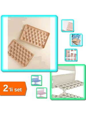 Hereveoyuncak 2 Adet Kristal Küre 33 Bölmeli Yuvarlak + 1 Adet 12 Bölmeli Pratik Kapaklı - 2li Buz Kalıbı Set T1K5