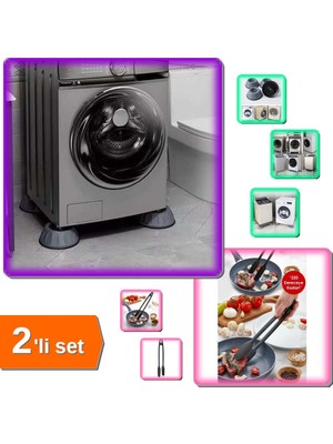 Hereveoyuncak 220 Dereceye Kadar Dayanıklı Yanmaz Maşa 30 cm + Titreşim Engelleyici 4 Adet Aparat - 2li Set L8A7X4