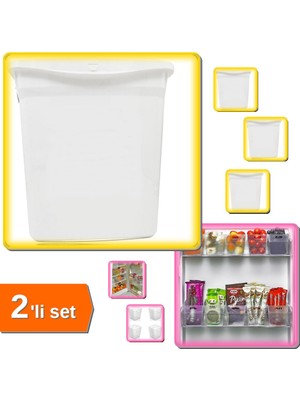 Hereveoyuncak Kilit Kapaklı 6 Litre Kuru Mama Saklama Kutusu + 6 Adet Buzdolabı Içi Organizer Kutu - 2li Set M7U1E