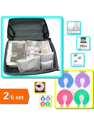 Hereveoyuncak 6 Parça Anne Bebek Hastane Çantası Düzenleyici + 1 Adet Kapı Durdurucu Sünger Stoper - 2li Set U4X7S