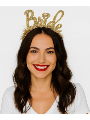 Altın Renk Bekarlığa Veda Italik Yazı Alyanslı Bride Taç (Store-Mania)
